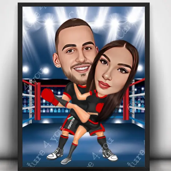 Карикатура за двойка боен ринг