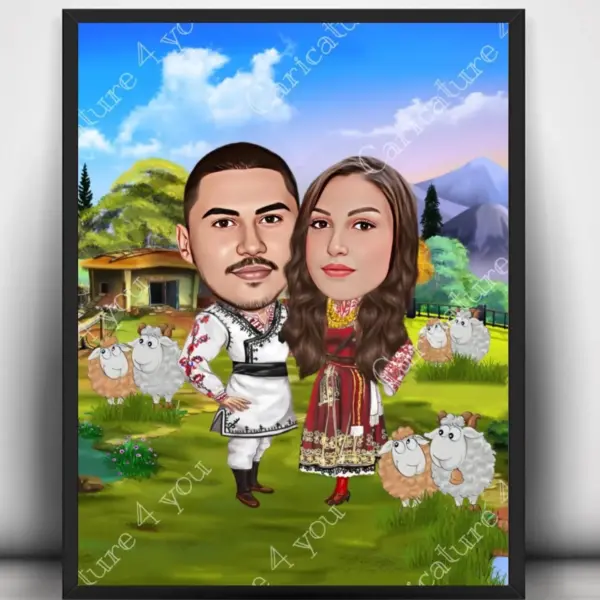 Карикатура за двойка носии