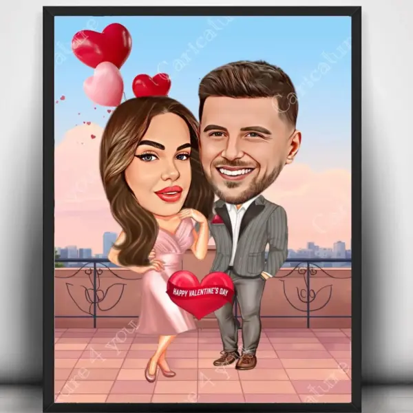 Карикатура за двойка свети валентин