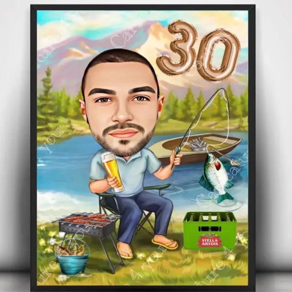 Карикатура за риболов юбилей