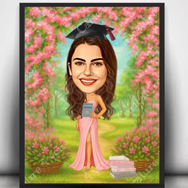 Карикатура за дипломиране арка от цветя