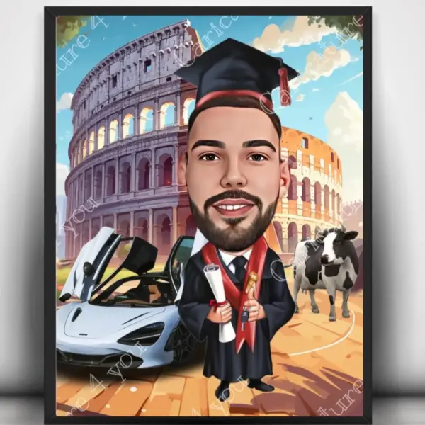 Карикатура за дипломиране Рим