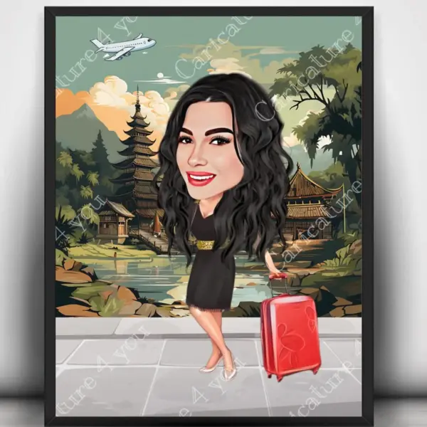 Карикатура за жена Азия