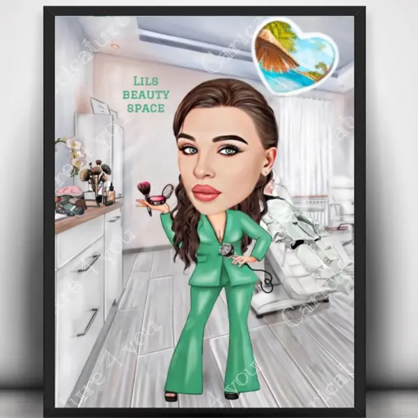 Карикатура за жена гримьорка