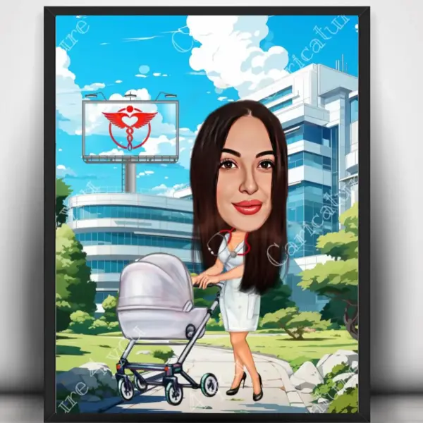 Карикатура за жена майка