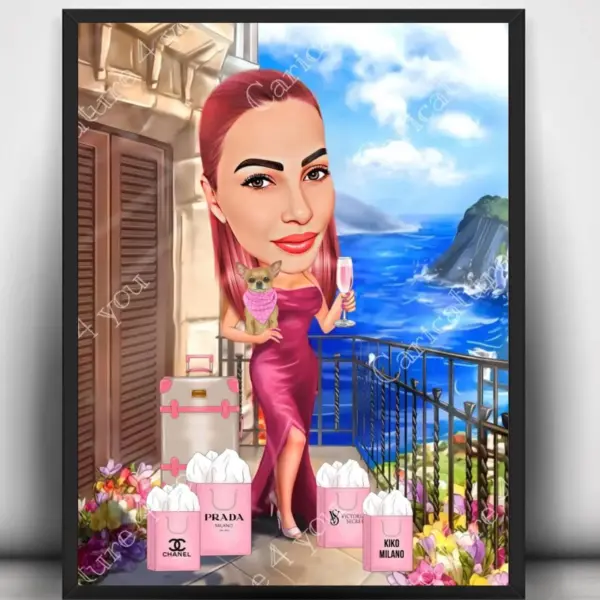 Карикатура за жена на море