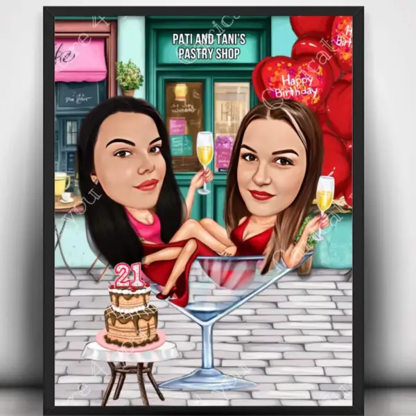 Карикатура за жена рожден ден приятелки