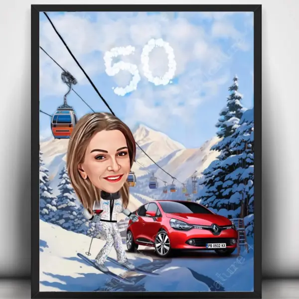 Карикатура за жена юбилей зимна приказка