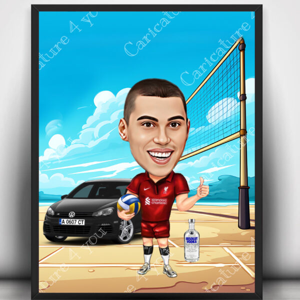 Карикатура за волейболист