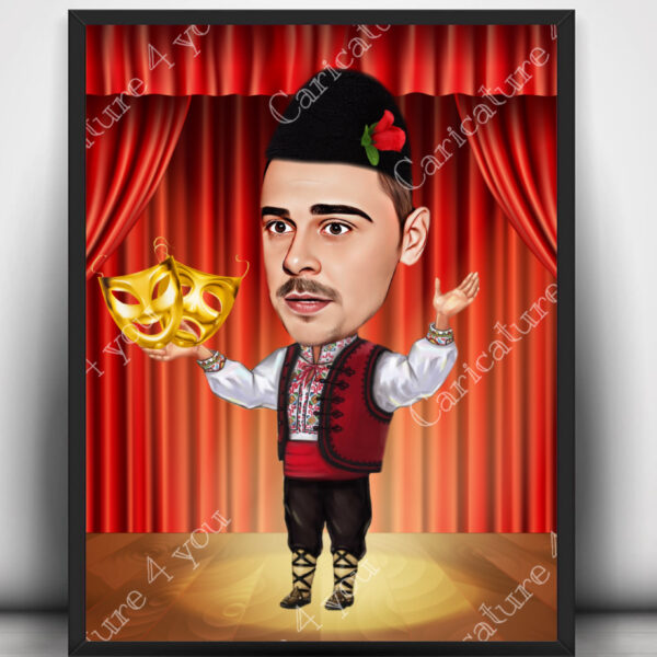 Карикатура за мъж театър