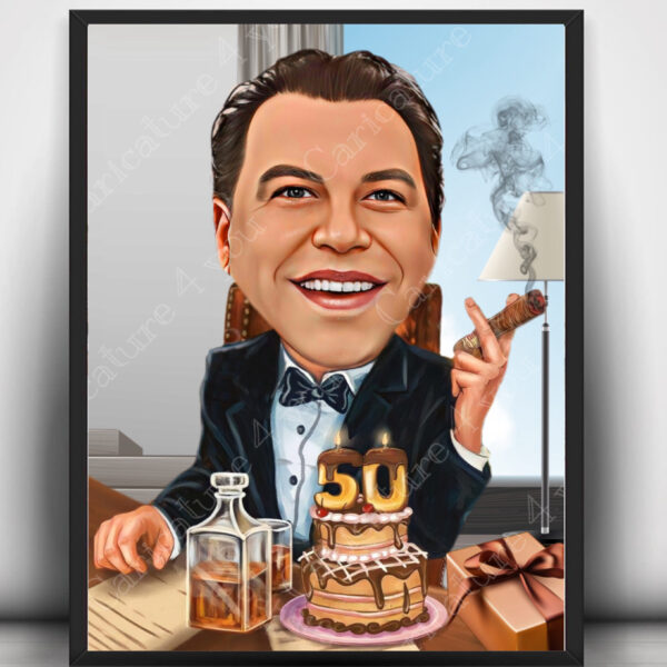 Карикатура за юбилей на мъж