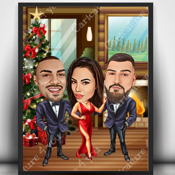 Коледна карикатура за компания